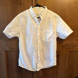 Goodfellow Standard Fit Buttondown Shortsleeve Casual Shirt (White) Mens M